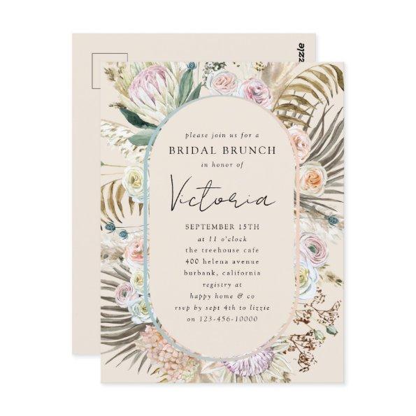 Boho Pampas Grass Florals Bridal Brunch Invitation Post