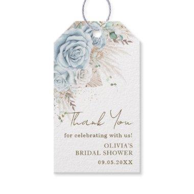 Boho Pampas Grass Pastel Blue Floral  Gift Tags