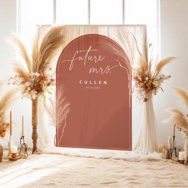 Boho Pampas Grass Terracotta Arch  Tapestry