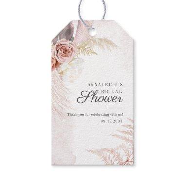 Boho Pampas Grass Terracotta Script Bridal Shower Gift Tags