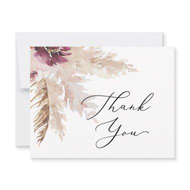 Boho Pampas Grass Thank You Invitations