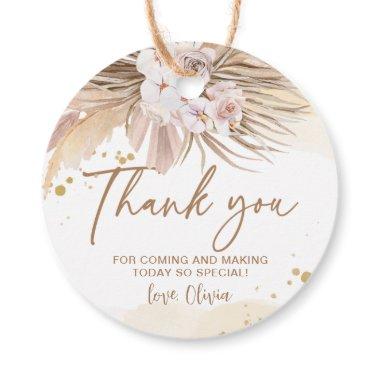 Boho Pampas Grass Thank You Favor Tags