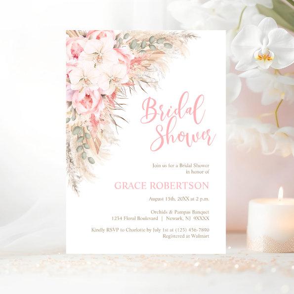 Boho Pampas Orchids Peonies Neutral