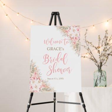 Boho Pampas Orchids Peonies Welcome  Foam Board
