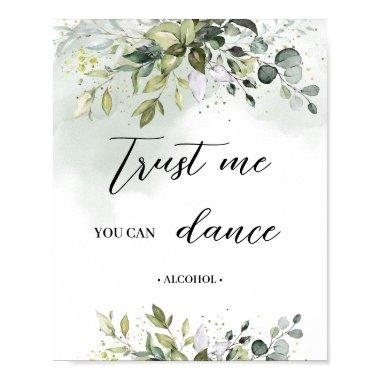 Boho pastel greenery trust me you can dance sign