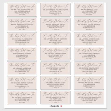 Boho Pastel Peach Wedding Guest Address Labels