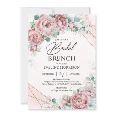 Boho pastel pink floral eucalyptus Bridal brunch