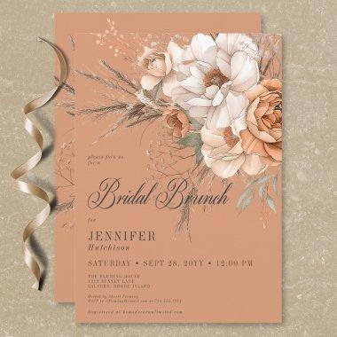 Boho Peach & Cream Floral Rust Bridal Brunch