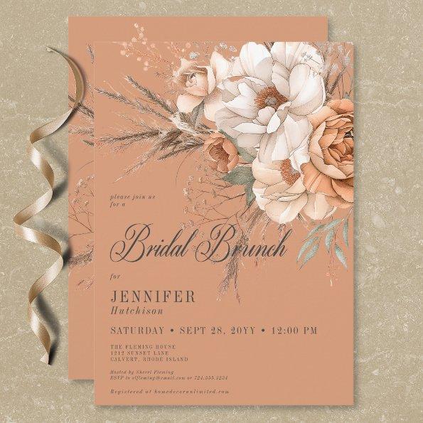 Boho Peach & Cream Floral Rust Bridal Brunch