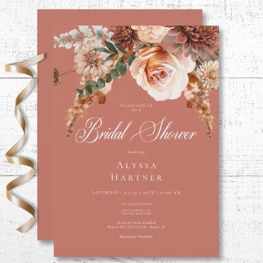 Boho Peach & Rust Floral Rust