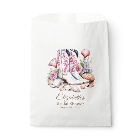 Boho Pink Coastal Cowgirl Boots  Favor Bag