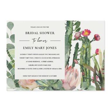 BOHO PINK FLORAL CACTUS FOLIAGE