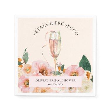 Boho Pink Floral Petals & Prosecco Napkins