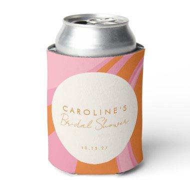 Boho Pink Orange Abstract Custom  Can Cooler