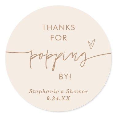 Boho Popcorn Favors, Thanks for Popping By Favor C Classic Round Sticker