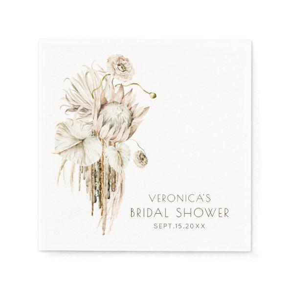 Boho Protea Pampas Grass  Napkins
