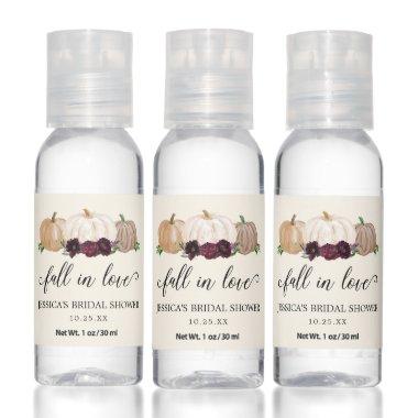 Boho Pumpkin Fall In Love Bridal Shower Favors Hand Sanitizer