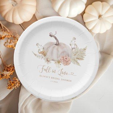 Boho pumpkin fall in love  paper plates