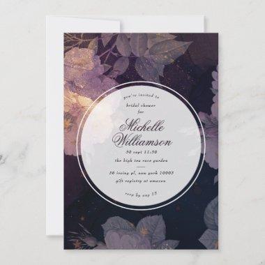 Boho Purple Floral Fall Fantasy Bridal Shower Invi Invitations