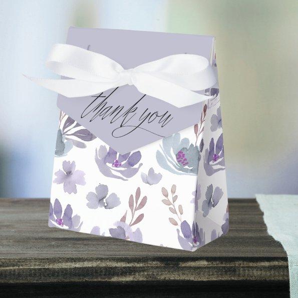 Boho Purple Floral Watercolor Wedding Favor Boxes