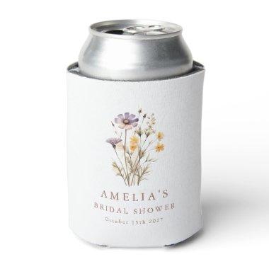 Boho Purple Wildflowers  Custom Can Cooler