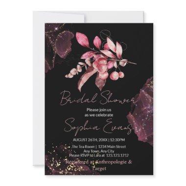 Boho Red Berries & Greenery Black