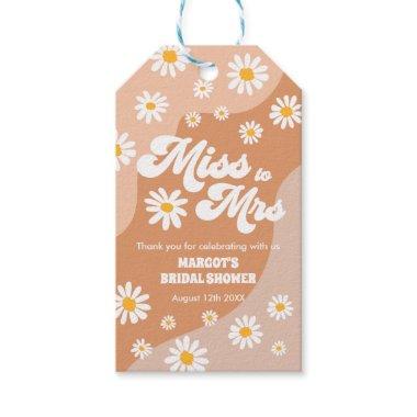 Boho Retro 70s  Miss To Mrs Favor Gift Tags