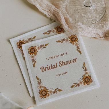 Boho Retro Flowers | Bridal Shower Napkins