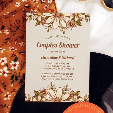 Boho Retro Flowers | Couples Shower Invitations