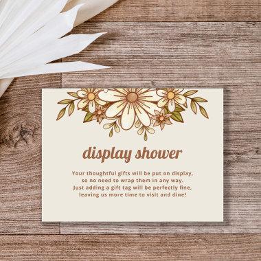 Boho Retro Flowers | Display Shower Unwrapped Gift Enclosure Invitations