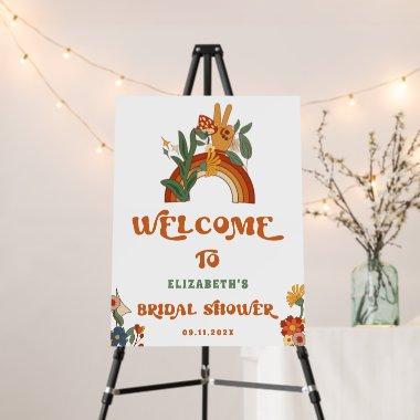 Boho Retro Groovy 70s  Welcome Sign