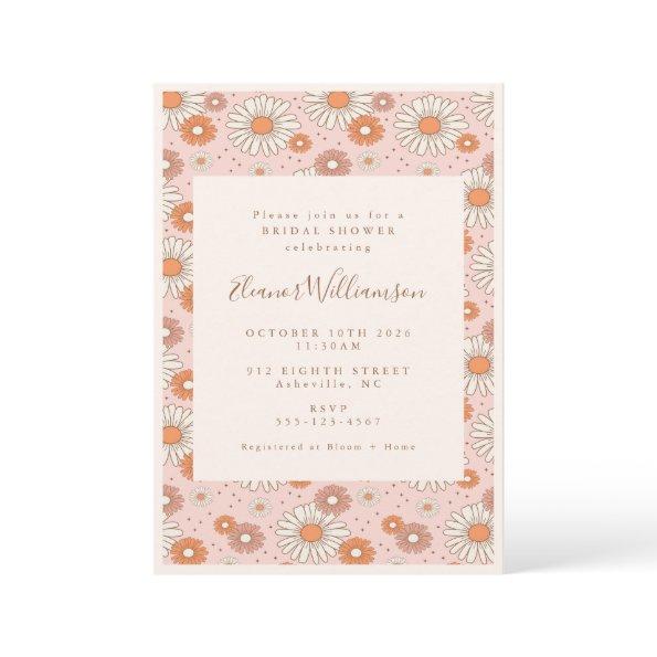 Boho Retro Pastel Pink Floral