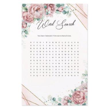 Boho rose gold eucalyptus greenery Word Search