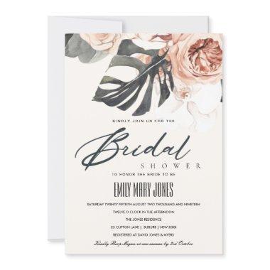 BOHO RUST FLORAL MONSTRERA BRIDAL SHOWER INVITE