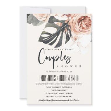 BOHO RUST FLORAL MONSTRERA COUPLES SHOWER INVITE