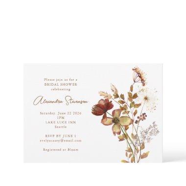 Boho Rustic Earthy Nature Botanical Bridal Shower Invitations