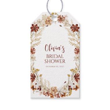 Boho Rustic Floral Burgundy  Custom Gift Tags