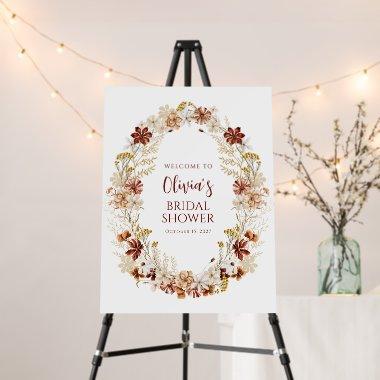 Boho Rustic Floral Burgundy  Welcome Foam Board