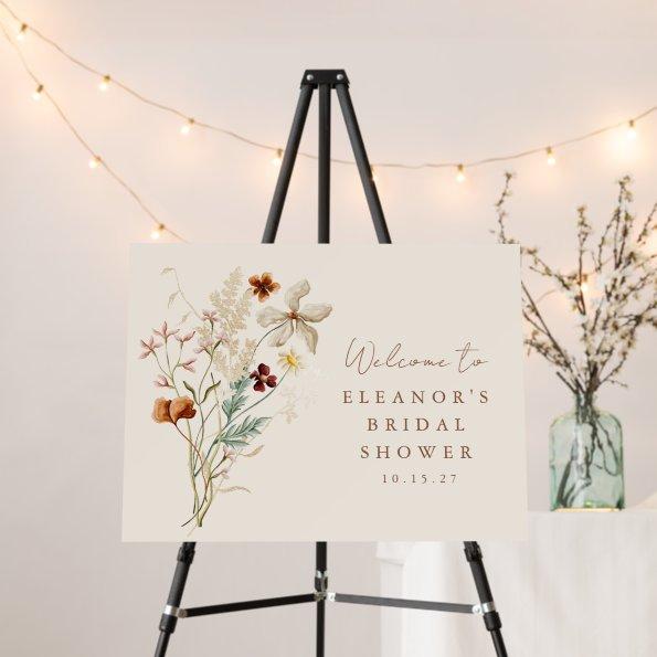 Boho Rustic Meadow Flowers  Welcome Foam Board