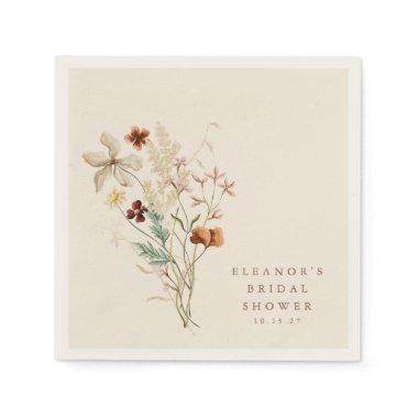 Boho Rustic Meadow Flowers Floral Bridal Shower Napkins