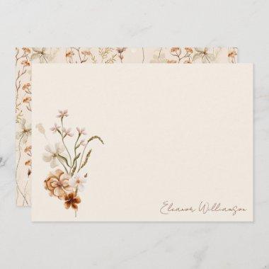 Boho Rustic Meadow Flowers Floral Bridal Shower Thank You Invitations