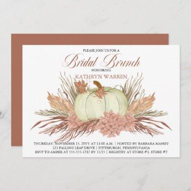 Boho Rustic Pampas Grass | Pumpkin Bridal Brunch Invitations