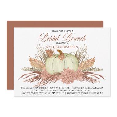 Boho Rustic Pampas Grass | Pumpkin Bridal Brunch Invitations