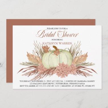 Boho Rustic Pampas Grass | Pumpkin Bridal Shower Invitations