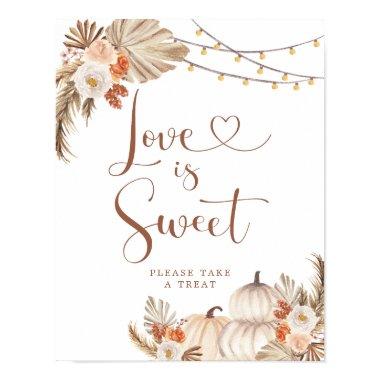 Boho Rustic Pumpkin Fall in Love Love is Sweet Poster