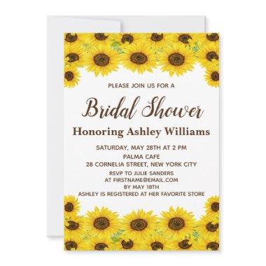 Boho Rustic Watercolor Sunflowers