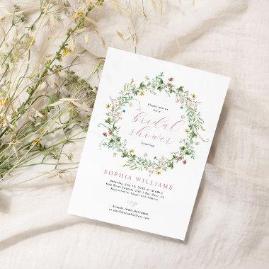 Boho Rustic Wildflowers Bridal Shower Invitations