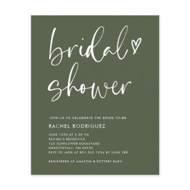 Boho Script Olive Green  Invites
