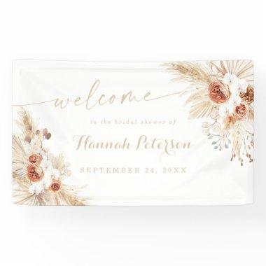 Boho Shower Pampas Grass Welcome Sign Banner