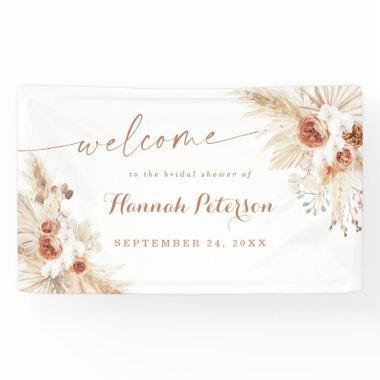 Boho Shower Pampas Grass Welcome Sign Banner